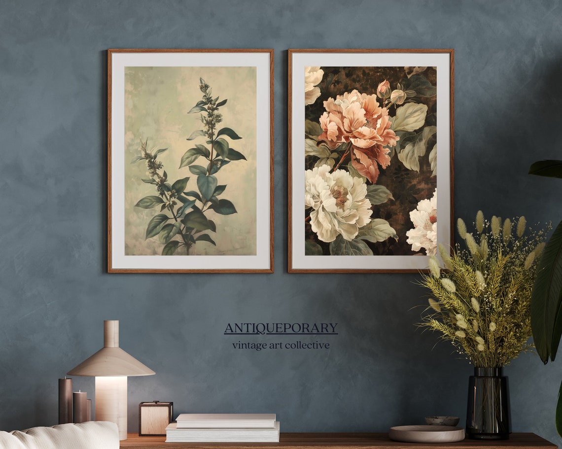 Sage Green Botanical Leaf Branch Vintage Antique Style Poster - Image 5