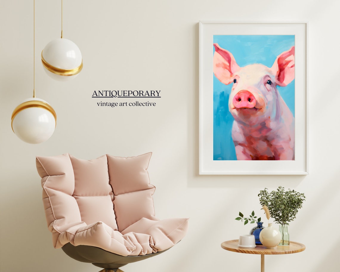 Abstract Pig Painting Pig Art Piglet Painting Pig Decor Farm Animals Farm Animal Paintings Pig Abstract Paint Colorful Animal Print - Image 6