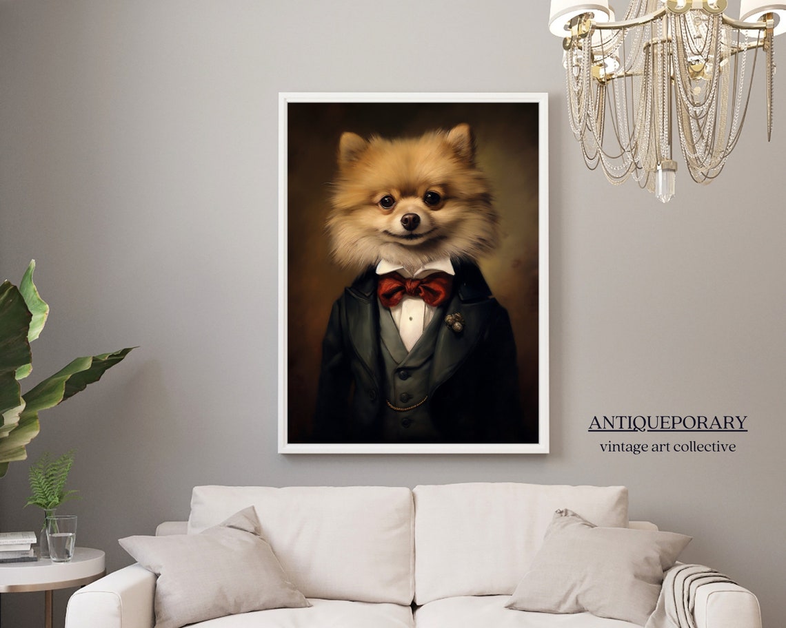 Royal Pomeranian Portrait Victorian Dressed Animal Print Royal Dog Poster Pet Portrait Painting Altered Art Print Vintage Inspired Art - Image 7
