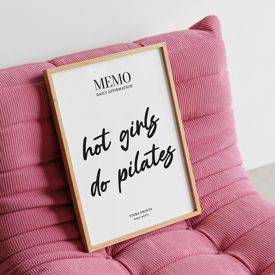 Hot Girls Do Pilates Handwritten Typography Gym Motivation Poster