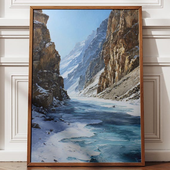 Chadar Trek Painting Zanskar River Ladakh Himalayas