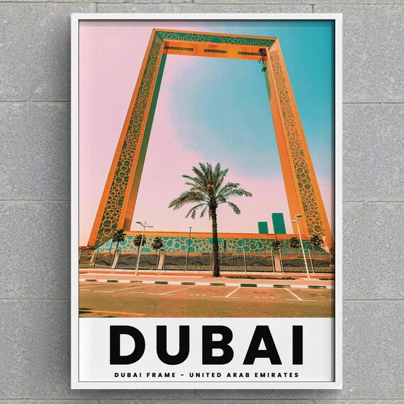 Dubai Frame United Arab Emirates Iconic Landmark Travel Poster