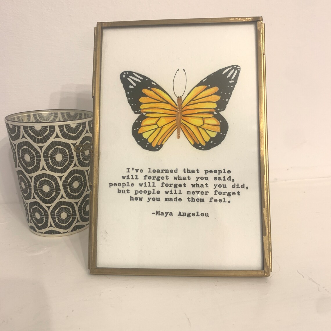 Maya Angelou Butterfly Quote Art Print, Vintage Style