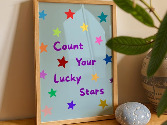 Count Your Lucky Stars, Nursery Positivity Poster