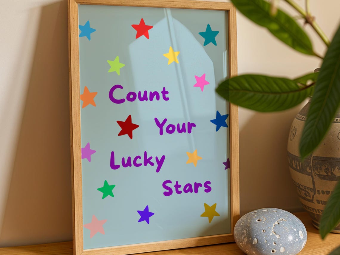 Count Your Lucky Stars, Nursery Positivity Poster
