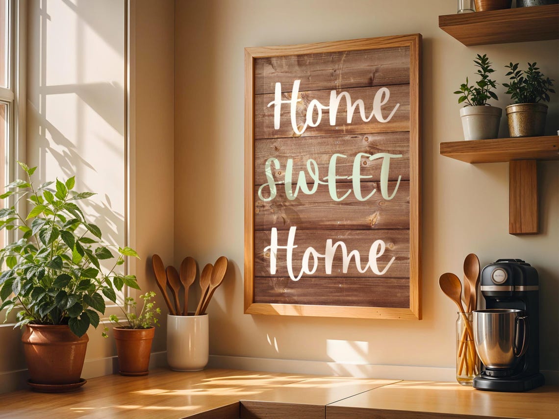 Home Sweet Home, Living Room Quote Art Print