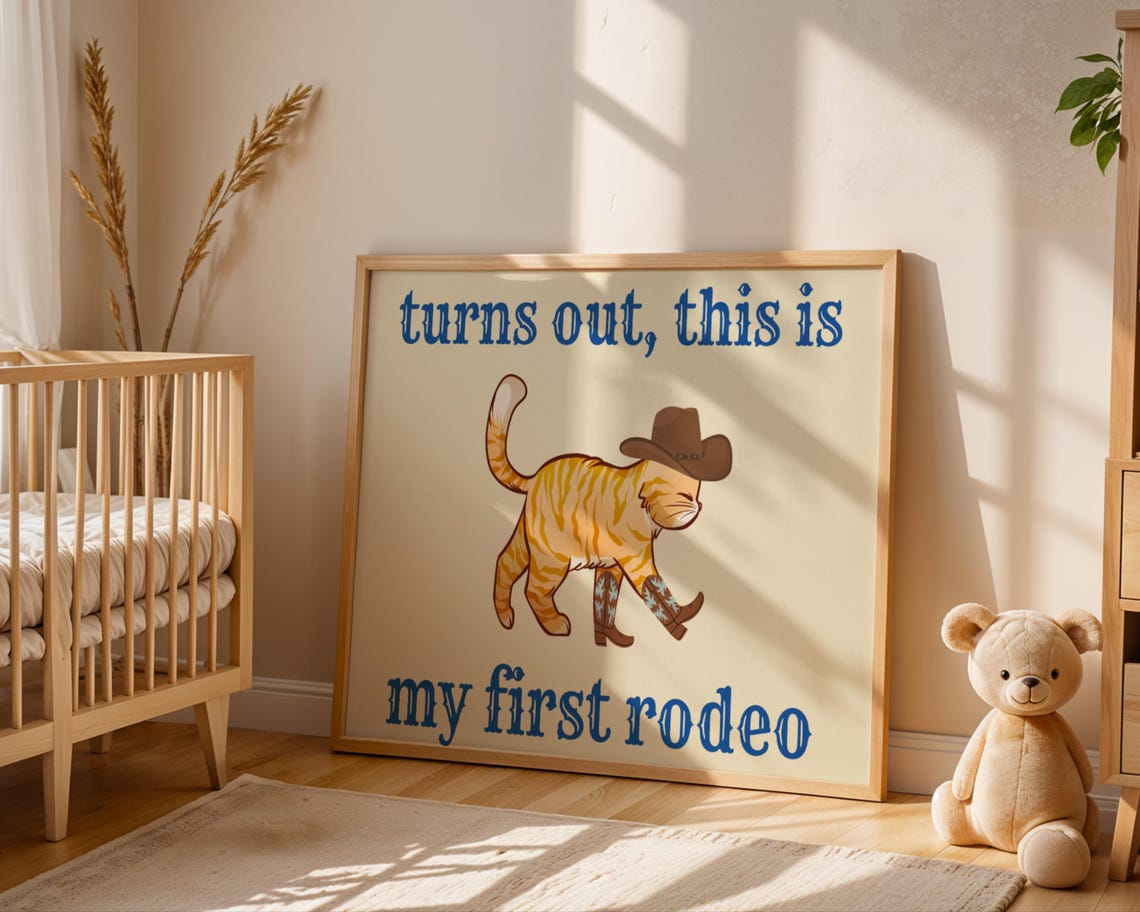 Cowboy Kitty Cat, Fun Quote Wall Art Print - Image 3