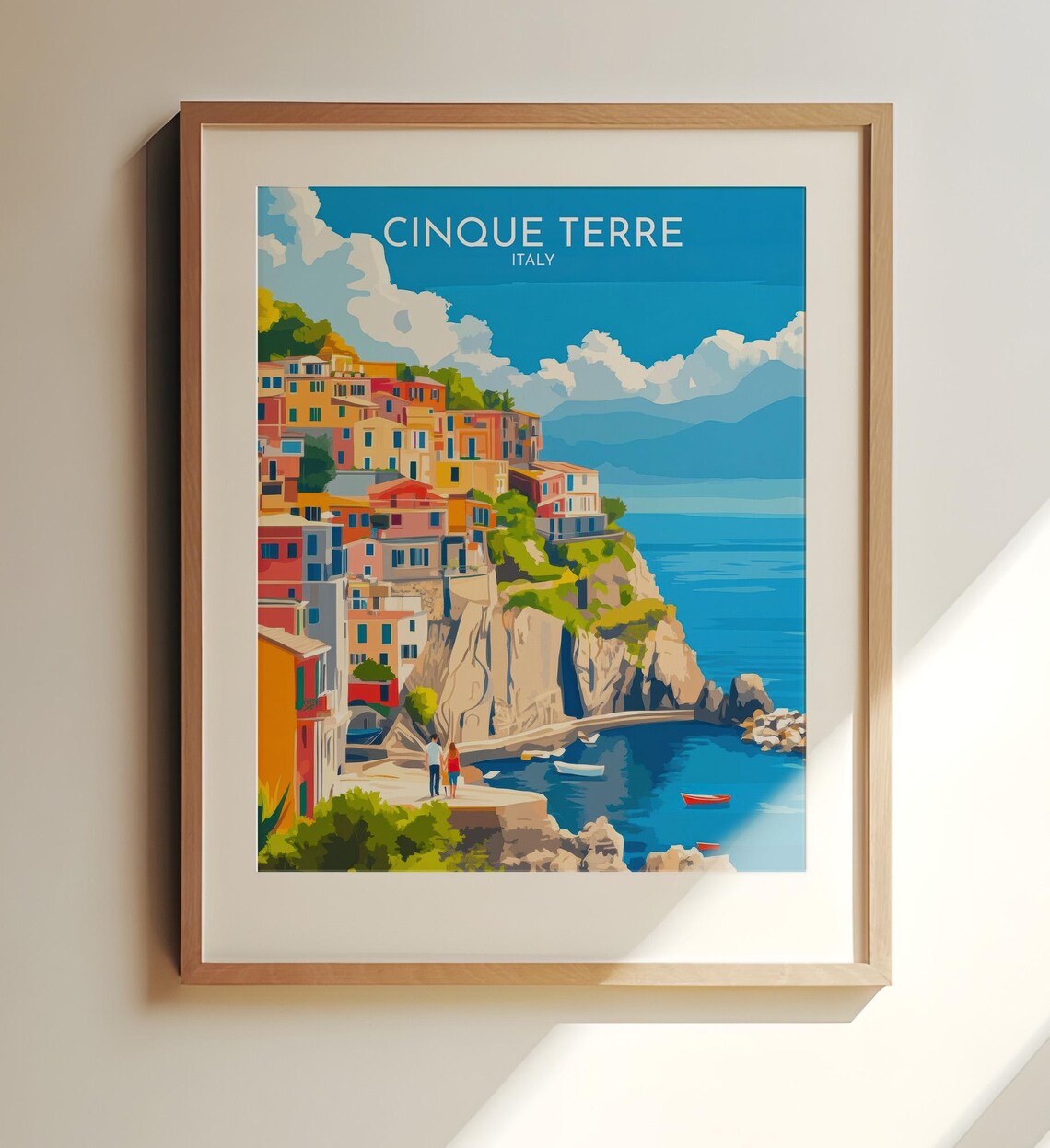 Cinque Terre Italy Colorful Cliffside Village Sea Cove Travel Poster