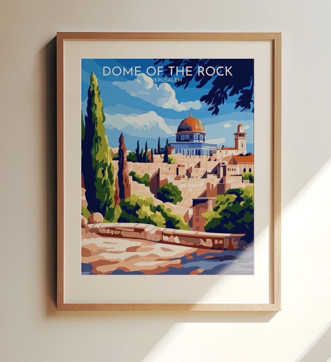 Dome of the Rock Jerusalem Old City Golden Dome Travel Poster