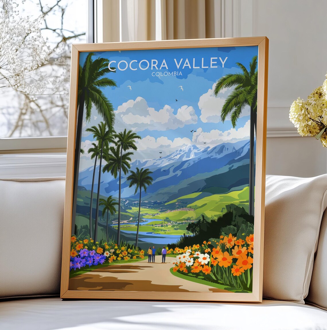 Cocora Valley Colombia Tall Wax Palms Landscape Vintage Travel Poster