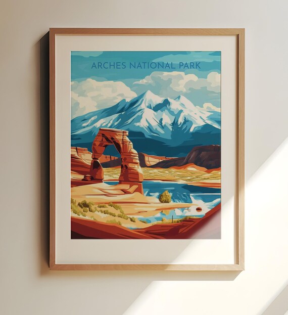 Arches National Park Delicate Arch Desert Vintage Travel Poster
