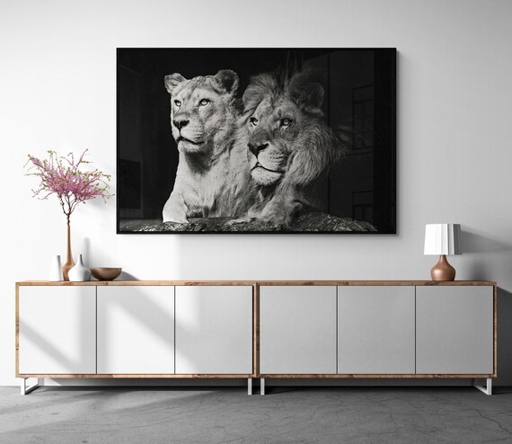 Lion Wall Art, Powerful Big Cat Art Print