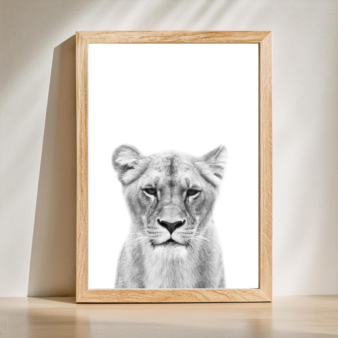 Lion Poster, Elegant Wildlife Animal Portrait
