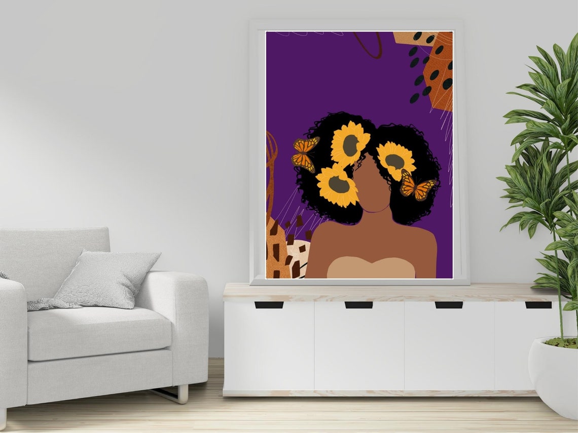 Wild Child Female Illustration Instant Art Wall Art Boho Home Decor Female Wall Art Gift For House - Image 4