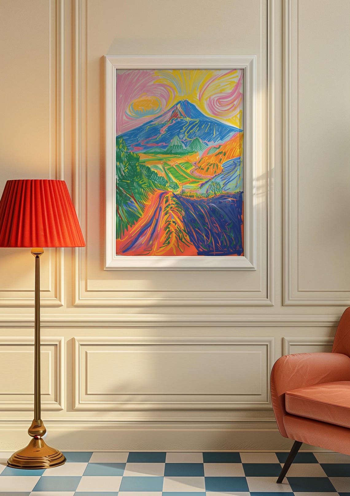Colorful Mountain Landscape Art Print Modern Wall Decor Vibrant And Fun Home Decor Nature Themed Art Abstract Mountain Painting - Image 6