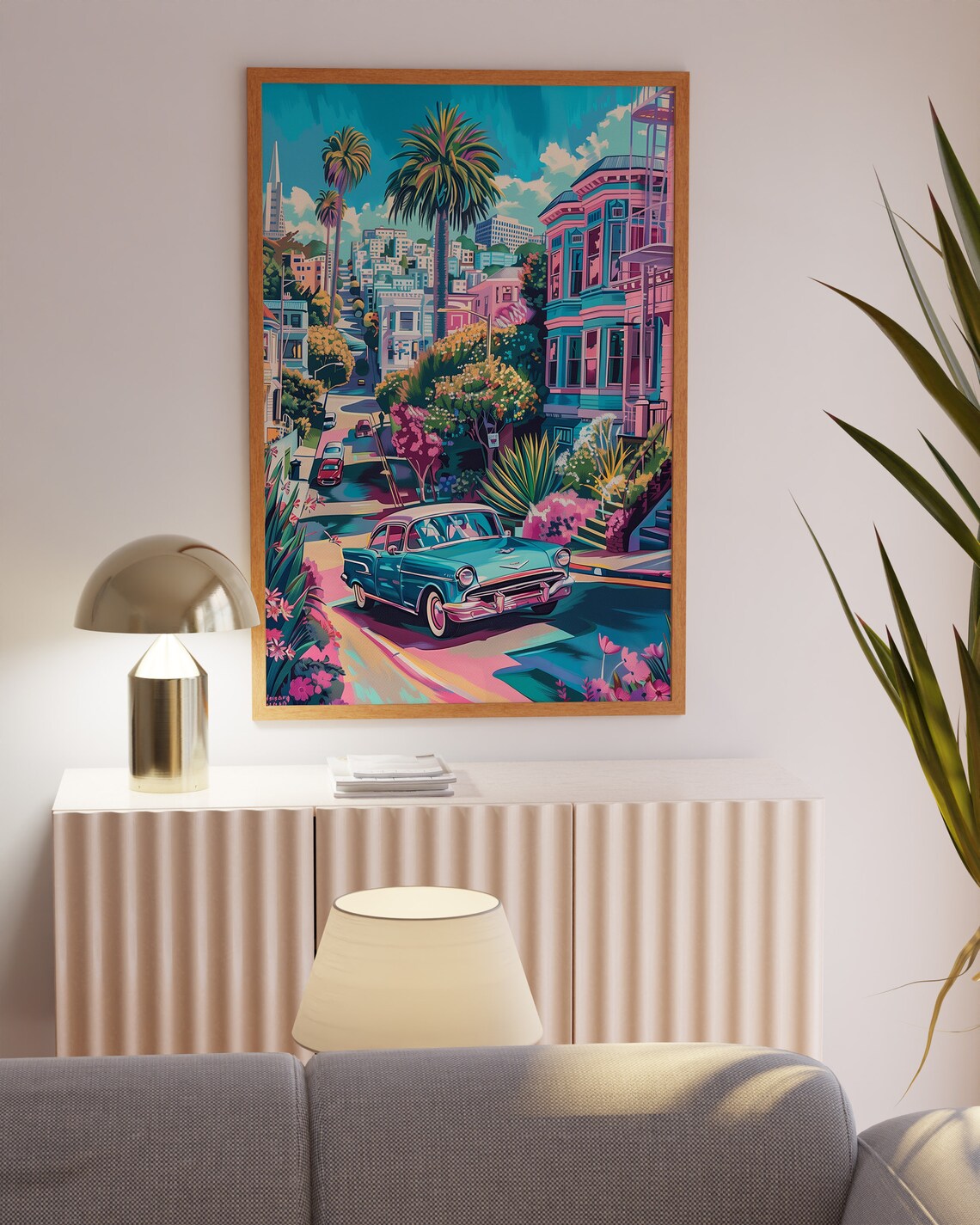 Girl by the Sea, Matisse-Inspired Coastal Town Art Print - Image 4