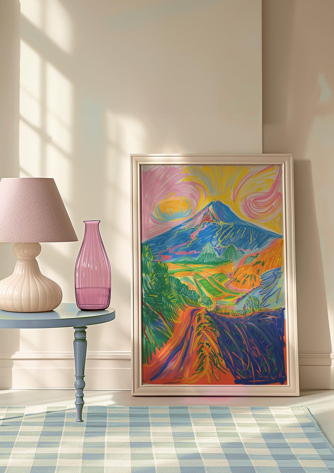 Colorful Mountain Landscape Art Print Modern Wall Decor Vibrant And Fun Home Decor Nature Themed Art Abstract Mountain Painting - Image 7