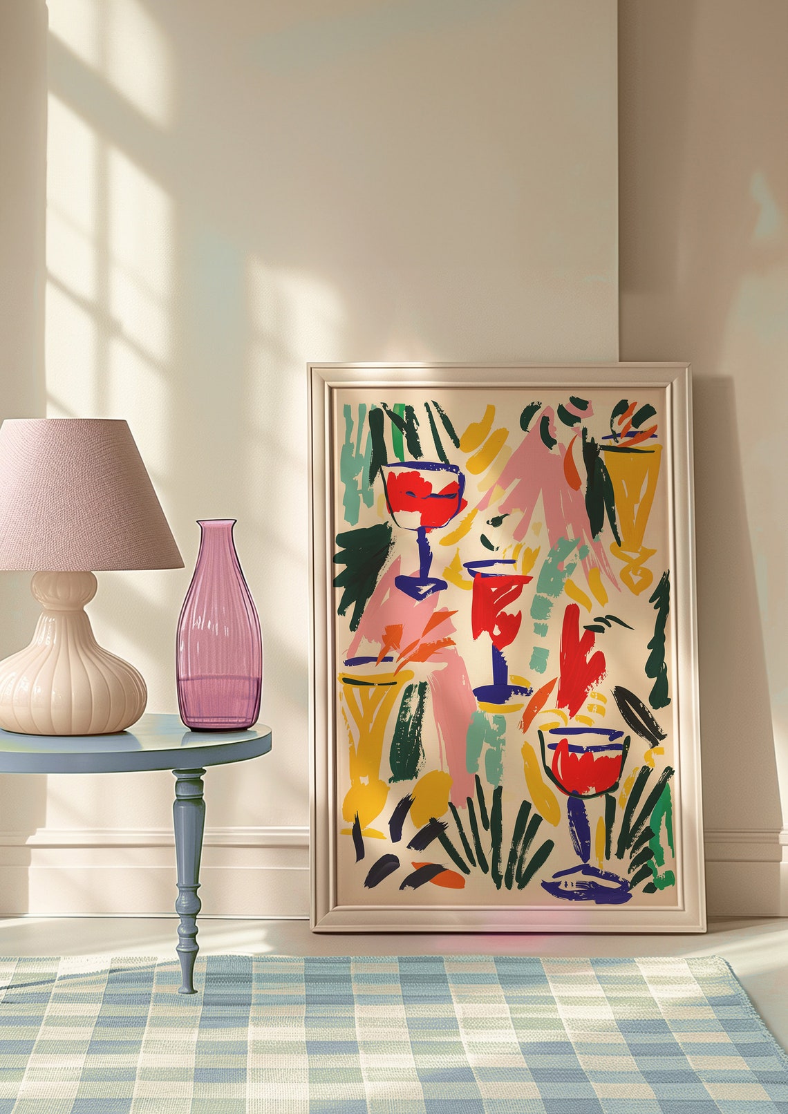Abstract Cocktail Glasses Bright Bold Colorful Bar Art Poster - Image 8