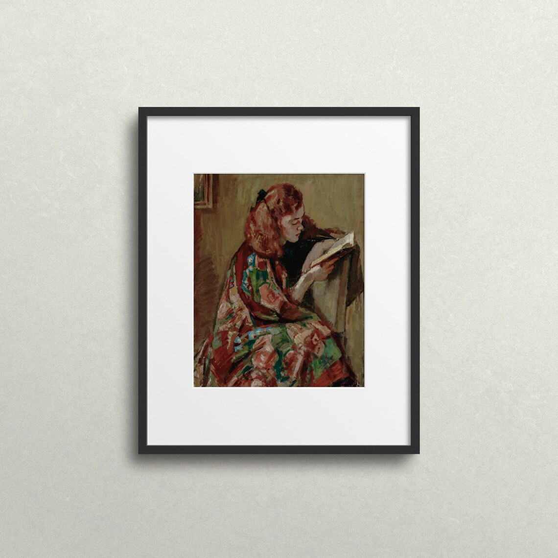 Edith And Her Book, Cozy Reading Nook Art Print - Image 2