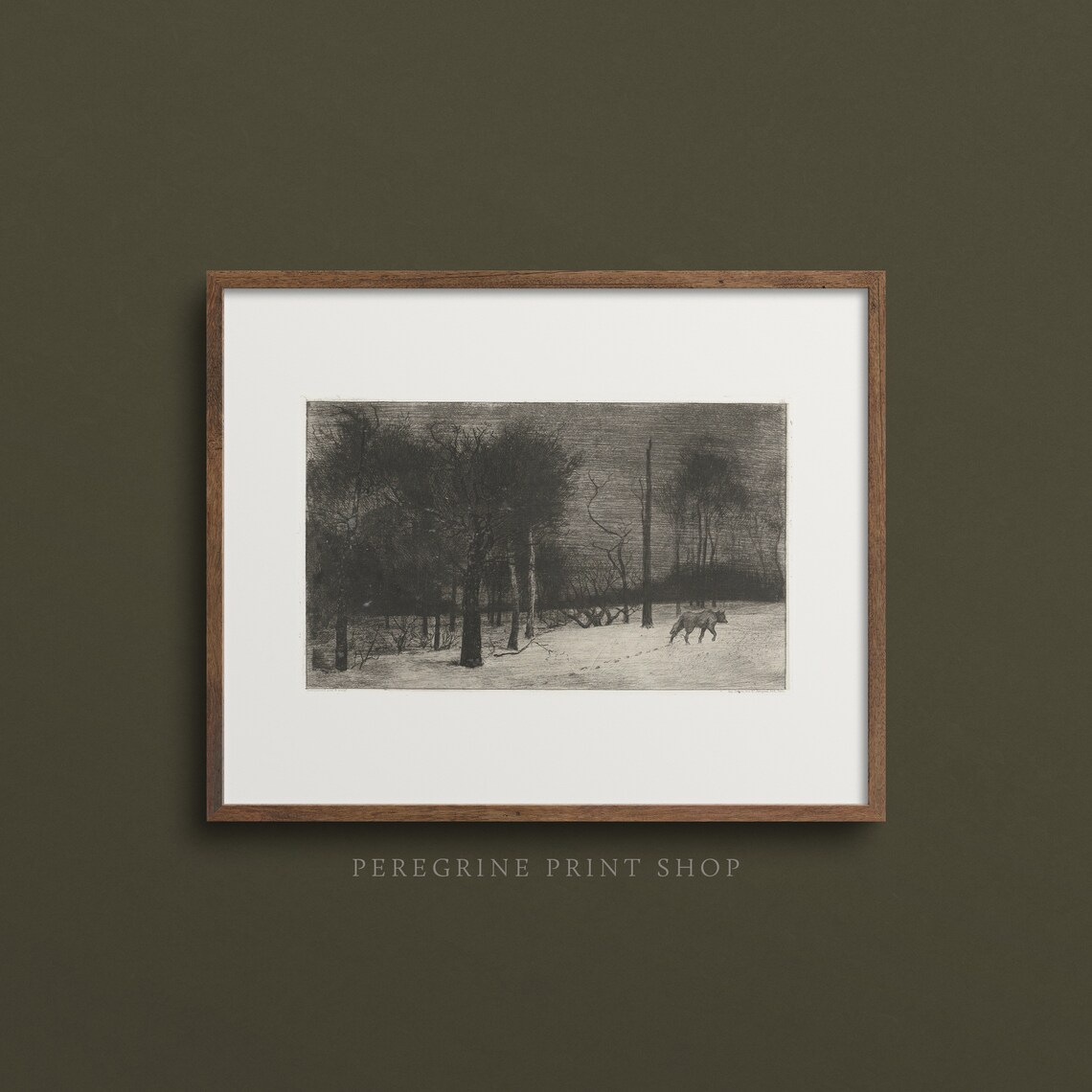 Lone Wolf Dark Forest Art Print, Dark Academia - Image 2