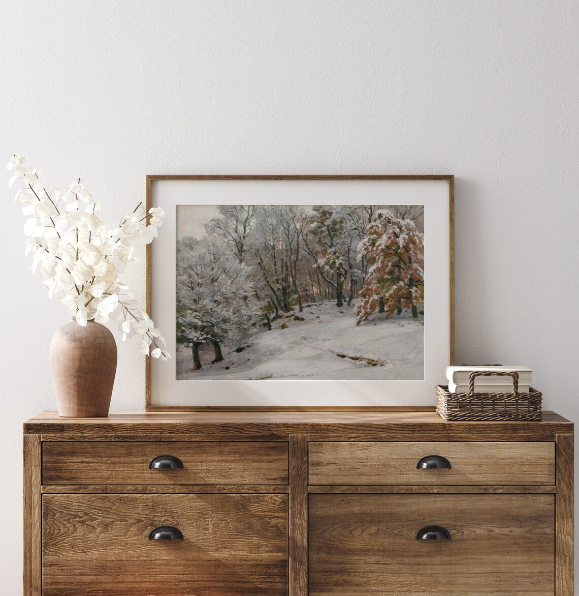 First Snow Winter Landscape, Vintage Art Print - Image 3