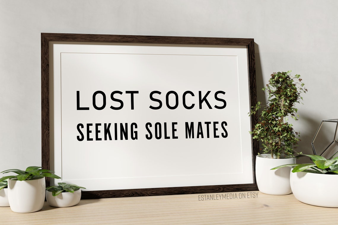 Lost Socks Seeking Sole Mates Funny Laundry Room Sign Poster Humor