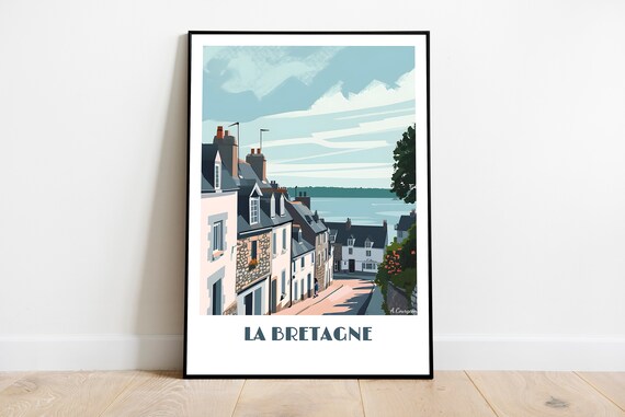 Handmade Brittany Poster Wall Art Modern Travel Framed Birthday Home Made Decor Gift Vector Illustration Print Painting Custom