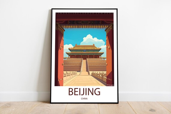 Handmade Poster Of Beijing China Wall Art Modern Travel Framed Birthday Home Made Decor Gift Vector Illustration Print Painting