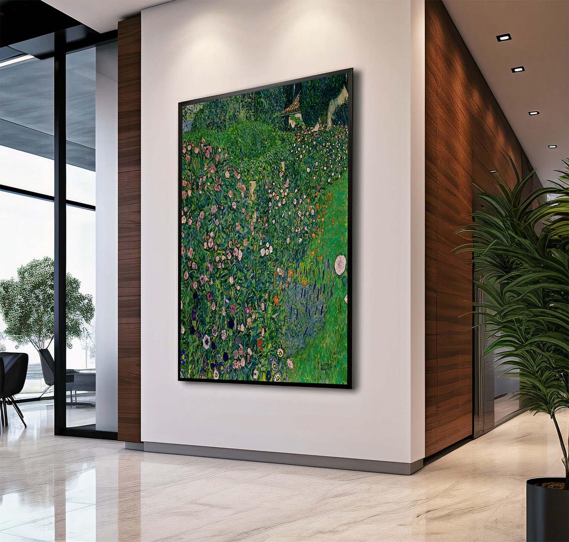 Gustav Klimt Italian Garden Landscape Flower Painting Poster