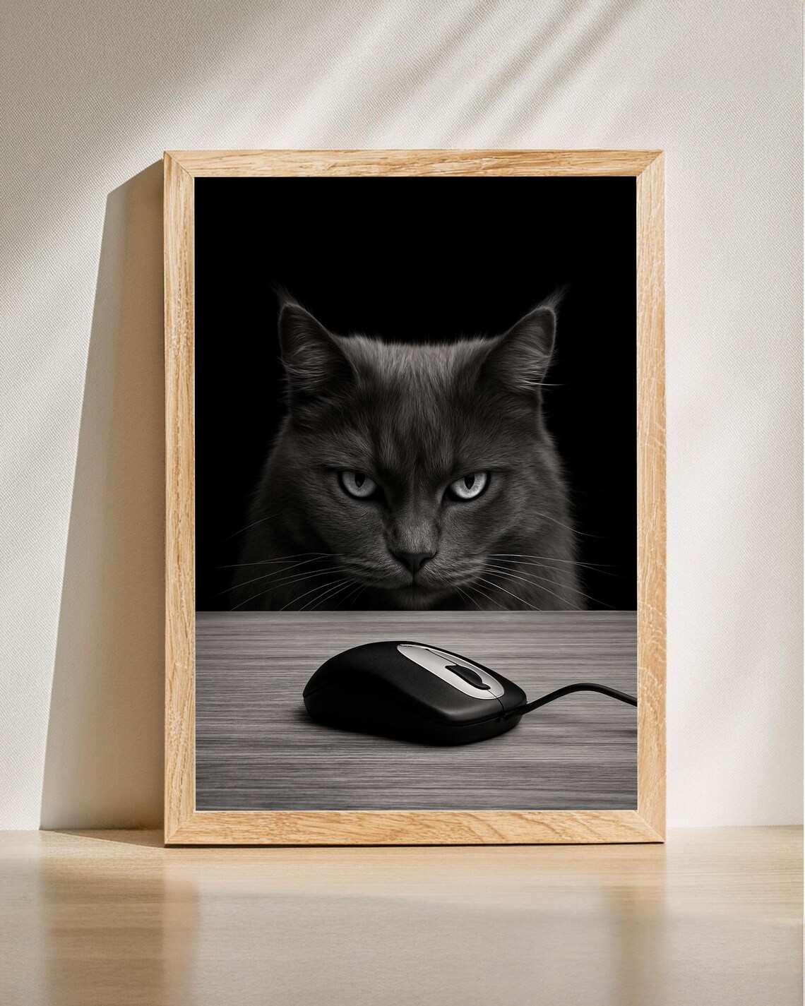 Cat Vs Mouse Funny Minimalist Poster Print