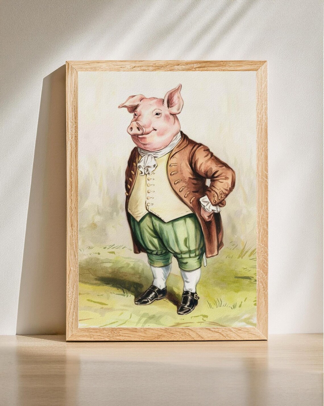 Vintage Pig Gentleman Art Print, Regency Style