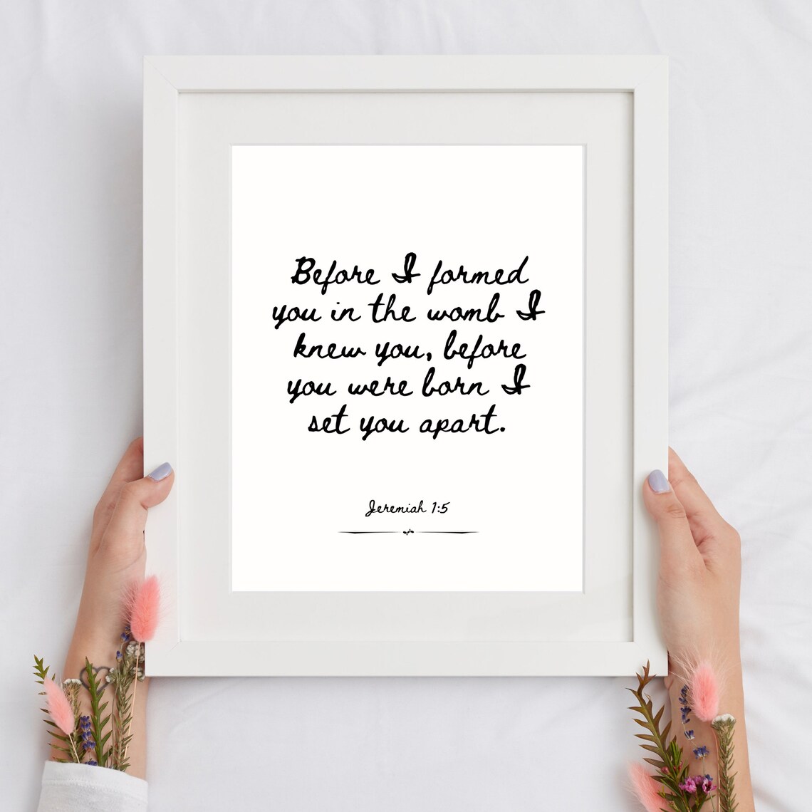 Jeremiah 15 Bible Verse Before I Formed You Christian Nursery Wall Art - Image 2