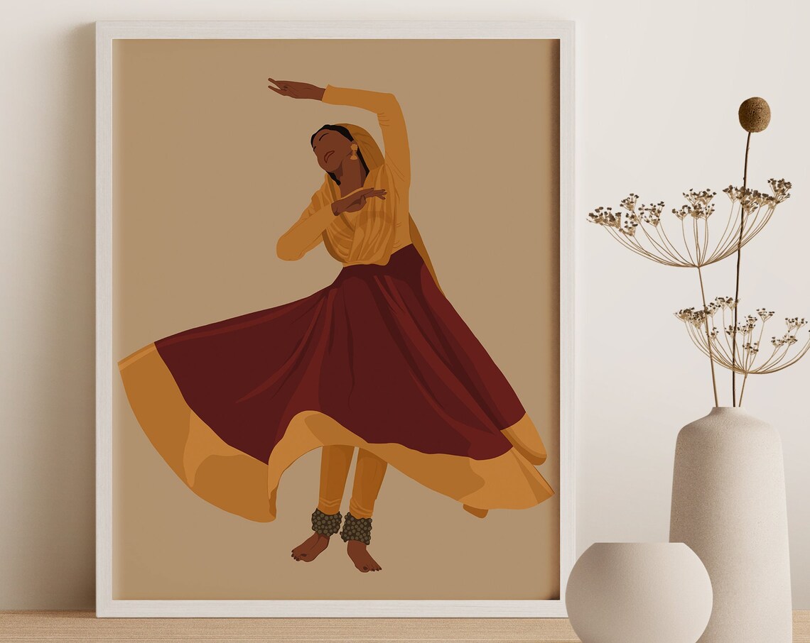Sufi Kathak Dancer, South Asian Art Print