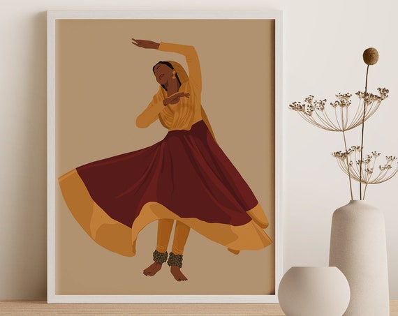 Sufi Kathak Dancer, South Asian Art Print