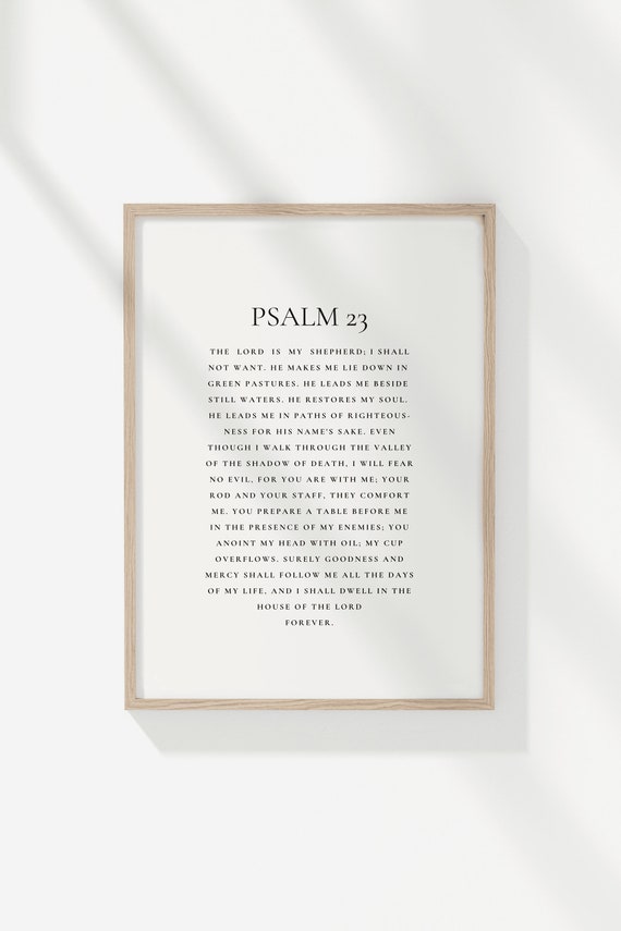 Psalm 23 Christian Bible Verse Poster