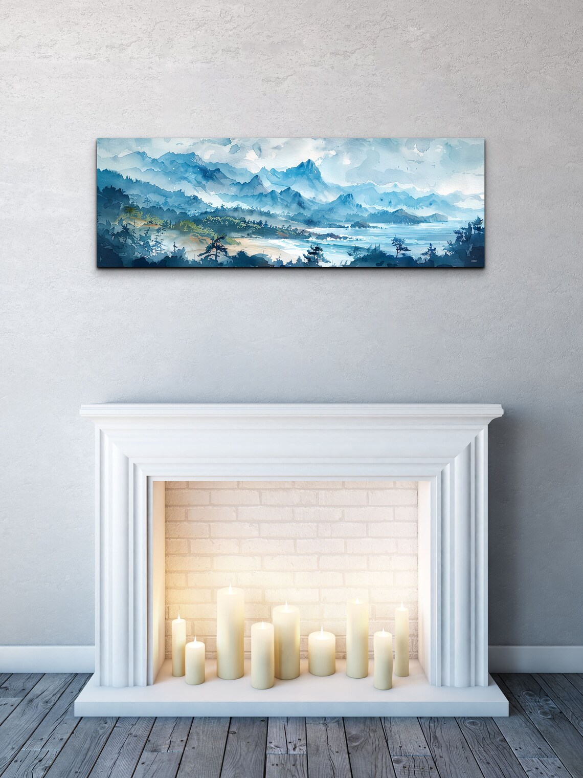 Panoramic Coast Range Mid Century Modern Mountain Wall Art - Image 4