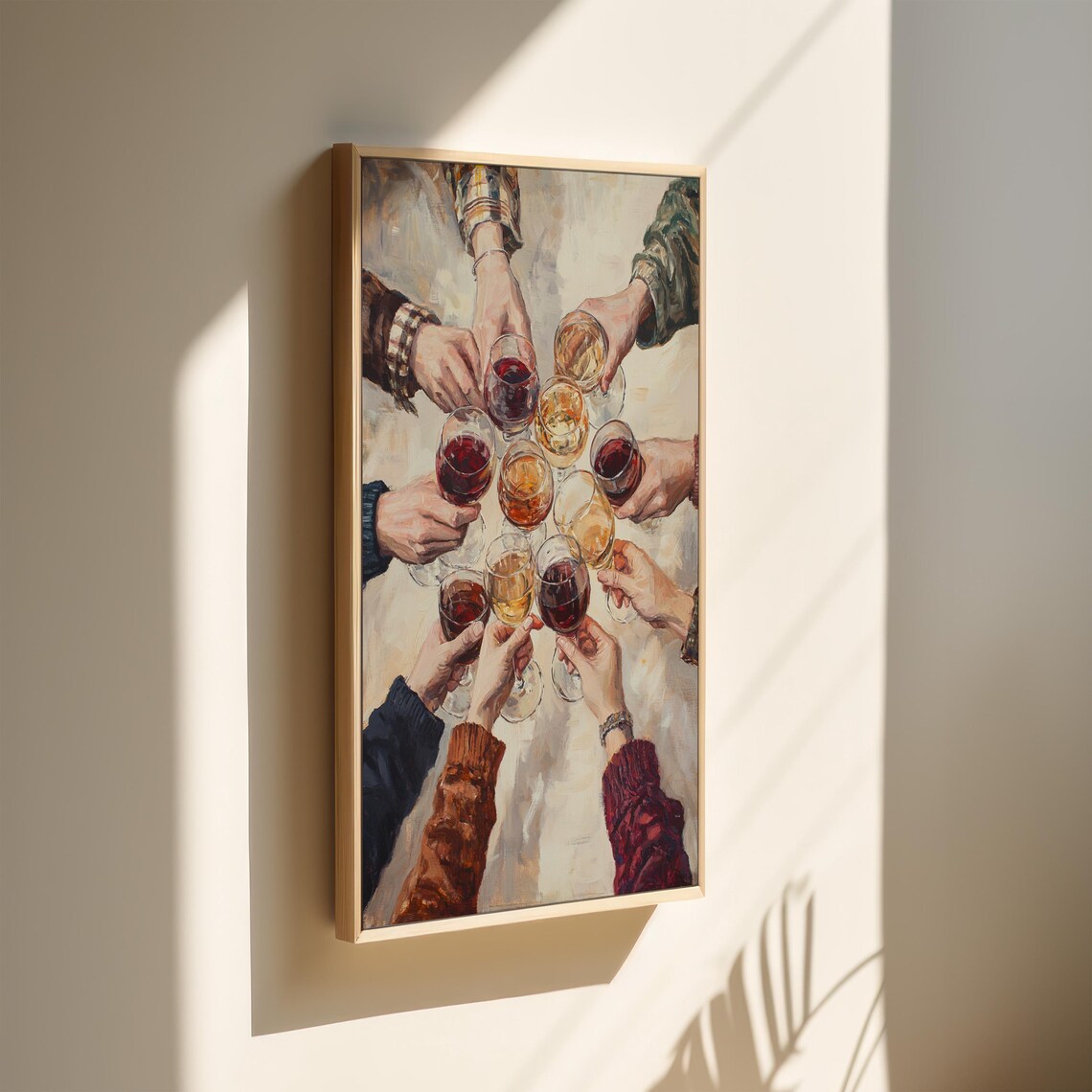 Wine Tasting Celebration, Vintage Oil Art Print