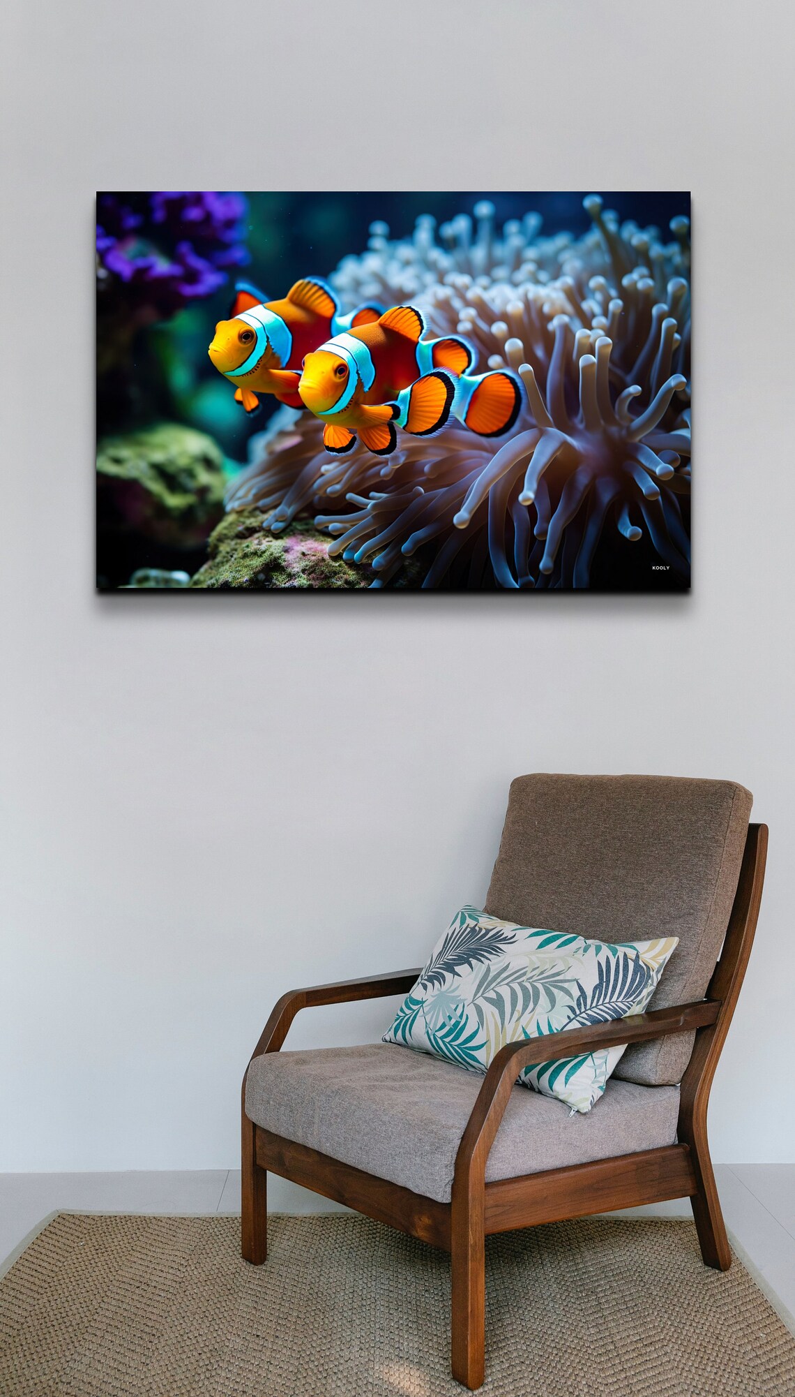 Anemone Fishes In Coral Reef Wall Art - Image 2