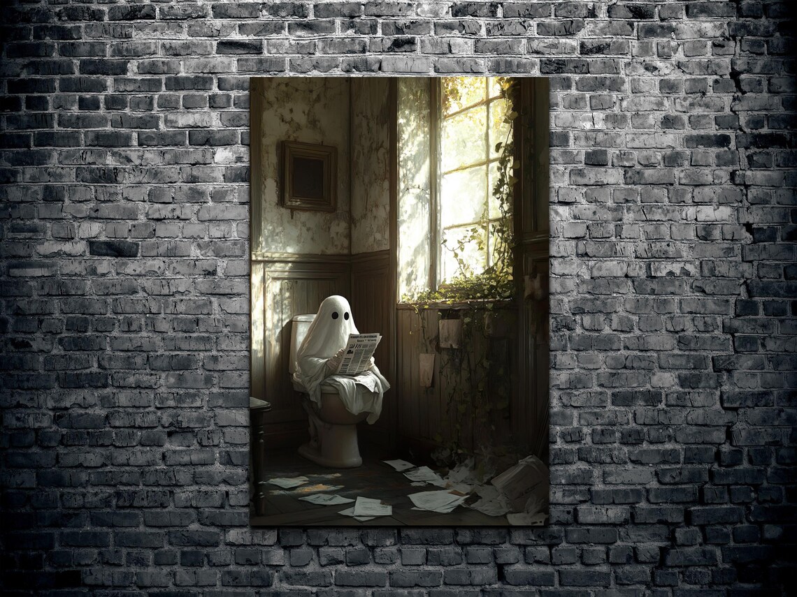 Victorian Bathroom Ghost, Halloween Art Print - Image 2