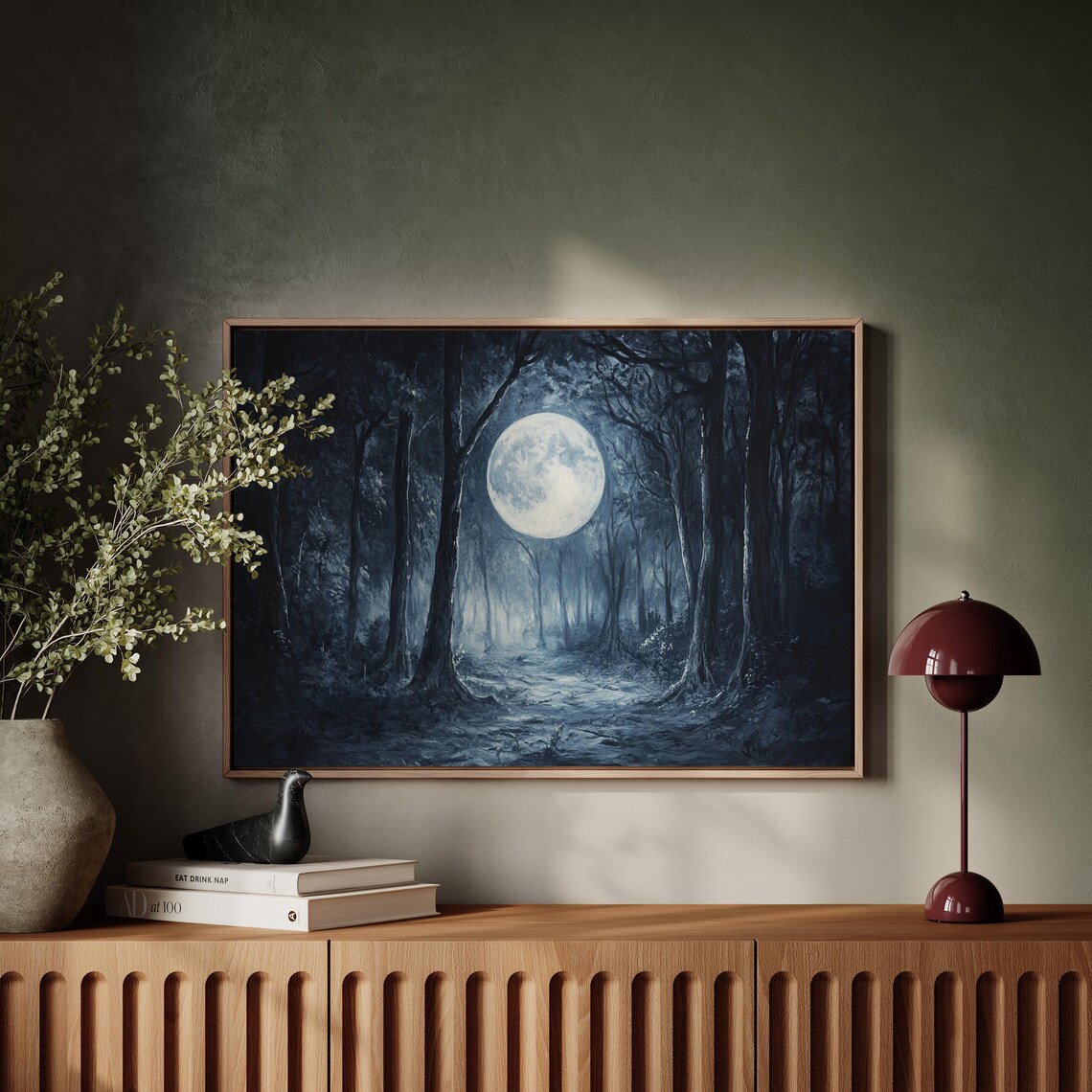 Mystical Moonlit Forest Path, Nature Inspired Decor - Image 6
