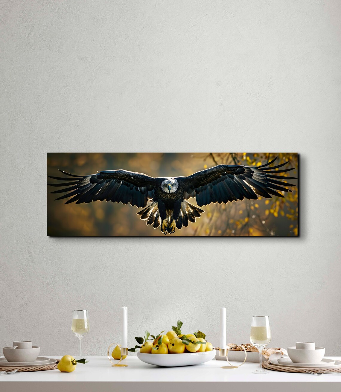 Flying Eagle Panorama, Nature Bird Art Print - Image 3