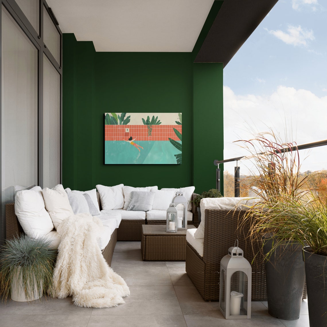 Minimalist Swimming Pool Ready To Hang Wall Art - Image 6