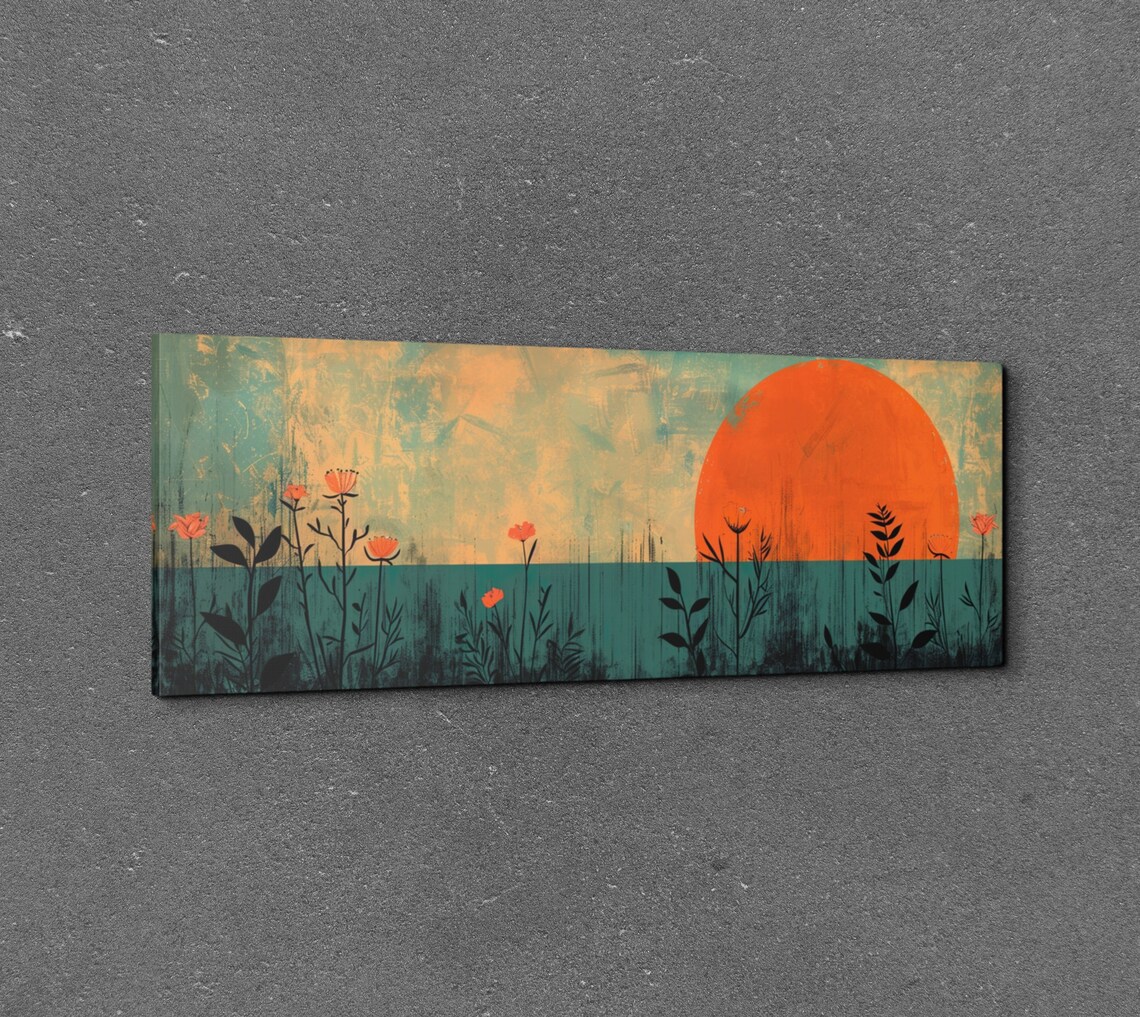 Geometric Mid Century Modern Sunrise Art Print - Image 3