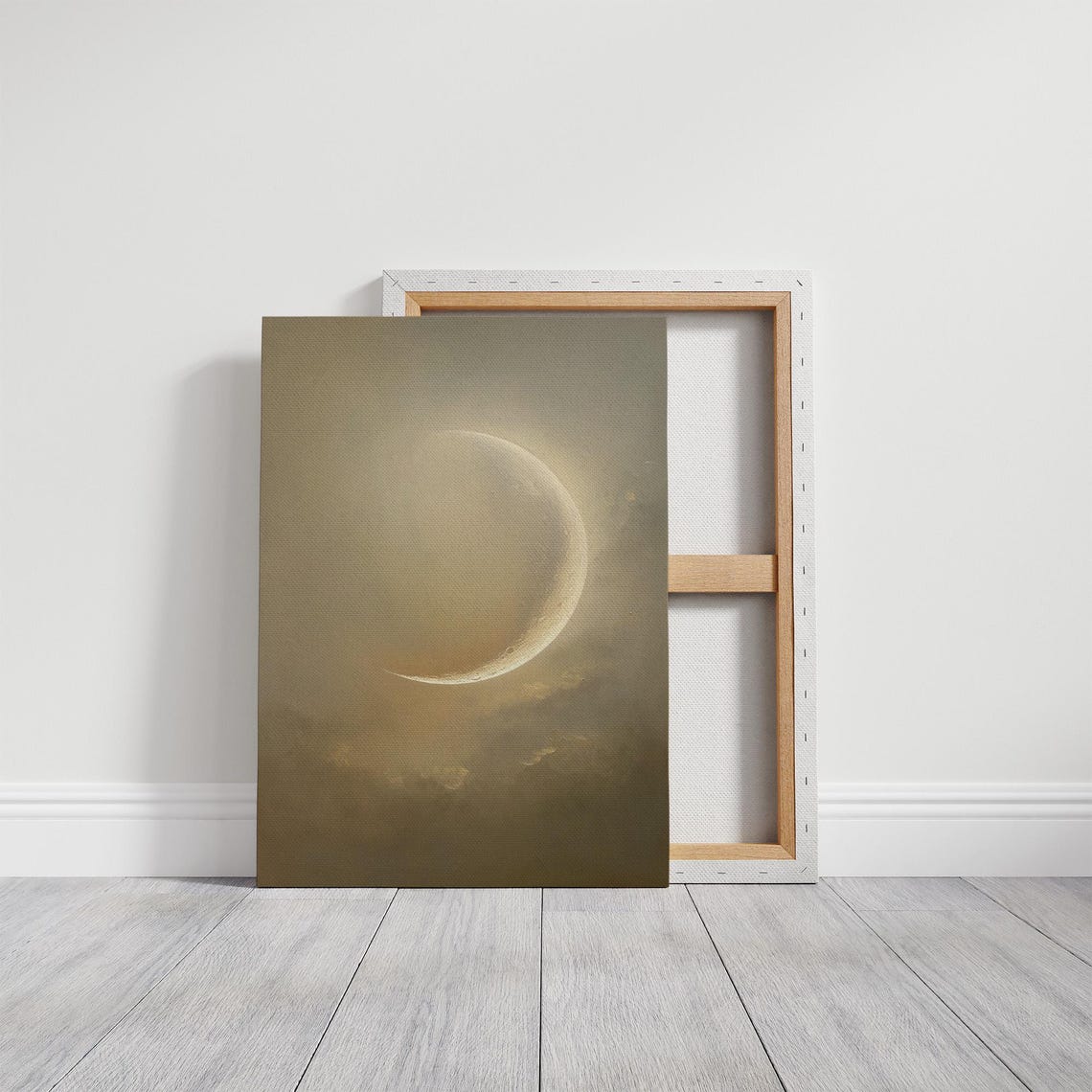 Golden Crescent Moon In Soft Haze