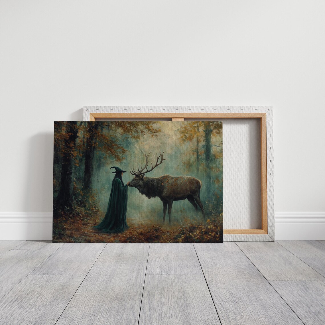 Witch Stag Foggy Autumn Forest Wiccan Woodland Mystical Fantasy Poster - Image 7