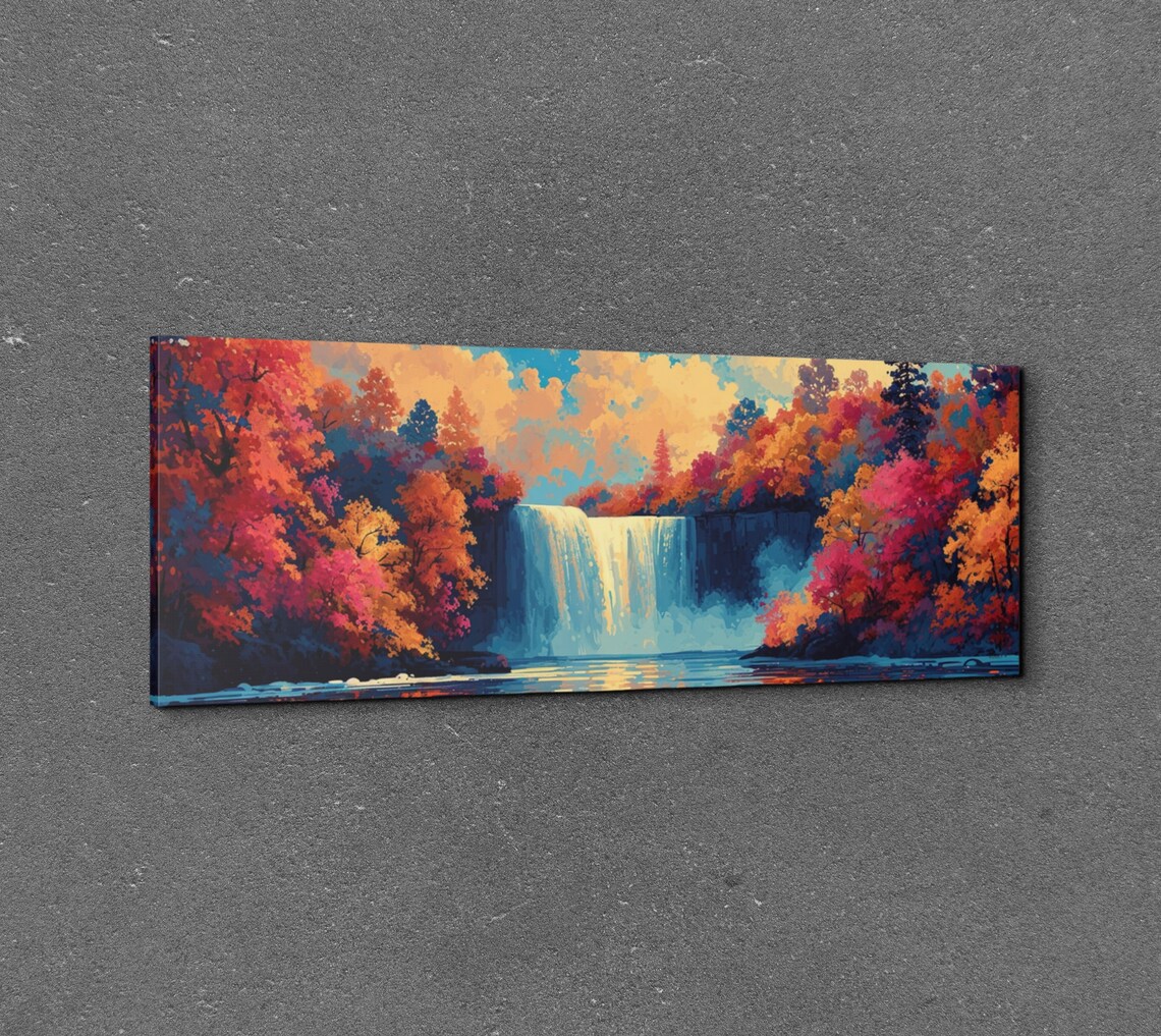Panoramic Waterfall Art Print, Nature Landscape - Image 3