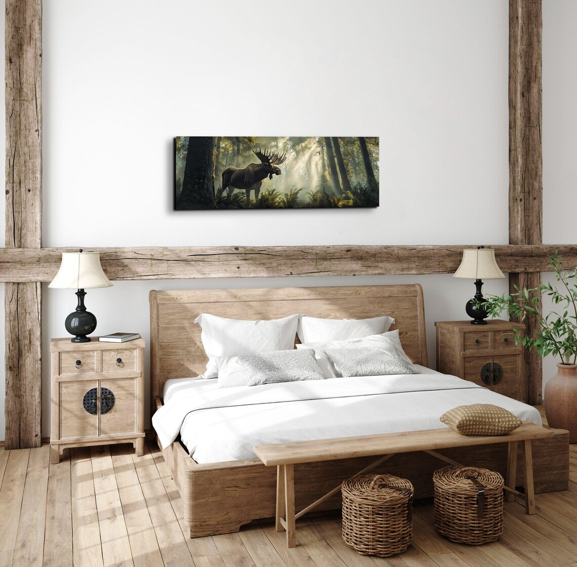 Woodland Moose, Panoramic Wall Art Print - Image 5