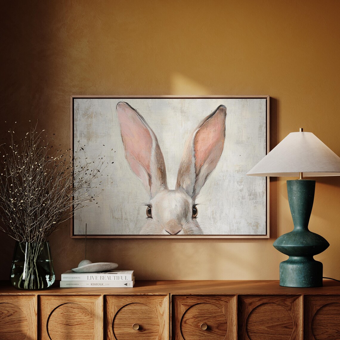 Adorable Bunny Close-Up Art Print, Rustic Rabbit - Image 4