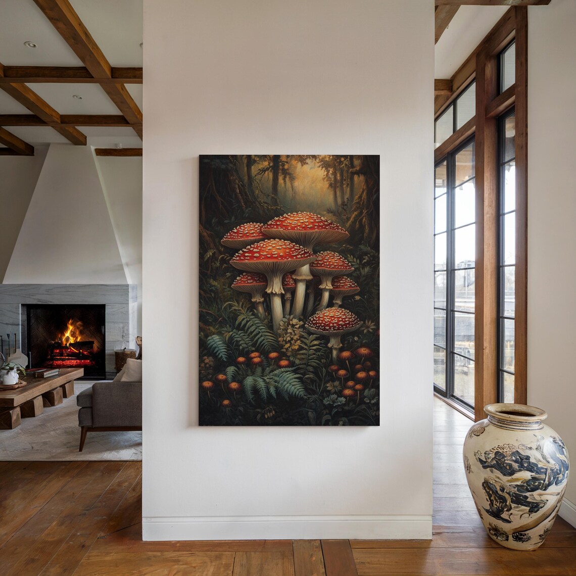 Enchanted Forest Fly Agaric Mushrooms, Rustic Decor - Image 4