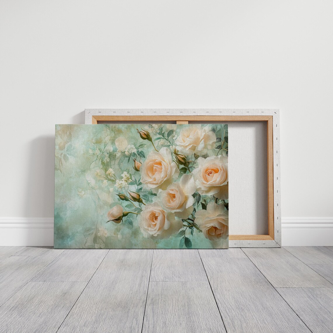 Soft Peach Roses Art Print, Elegant Floral Decor - Image 3
